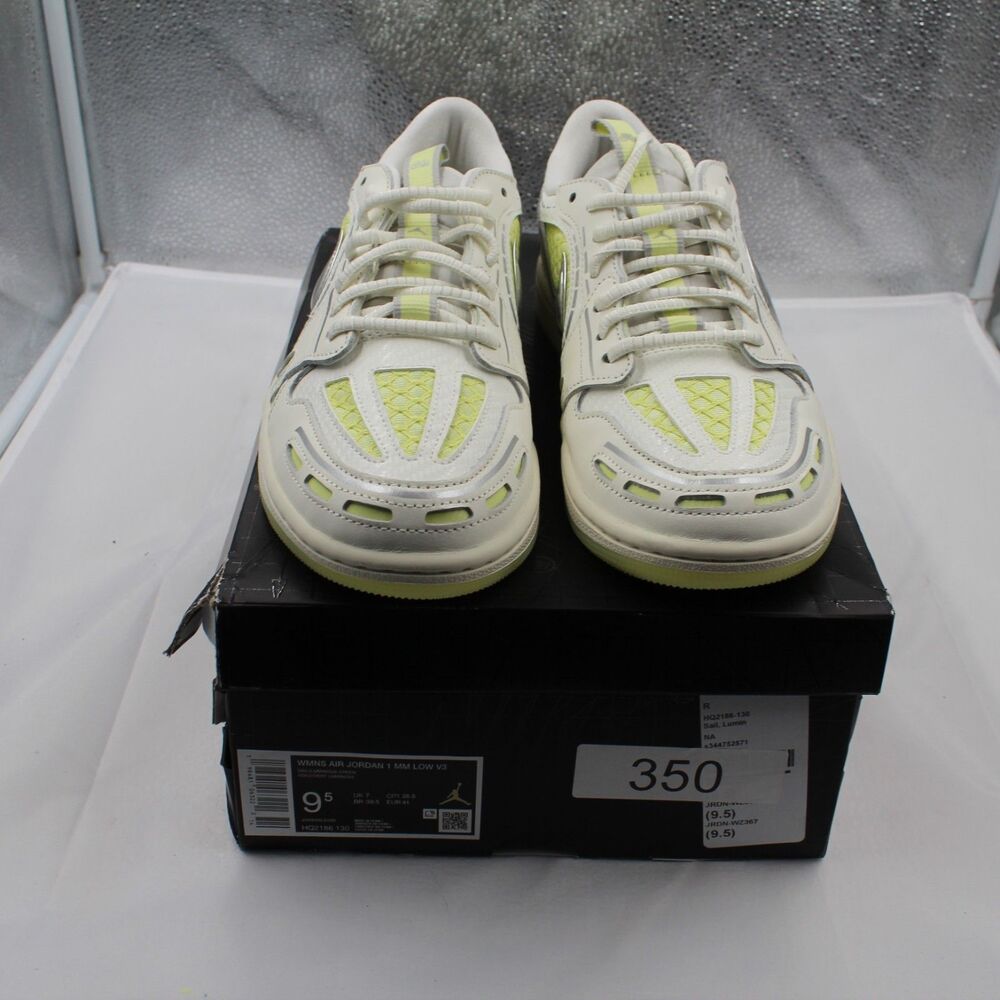 Nike Air Jordan 1 Size 9.5 Low Method of Make V3 Sail Luminous Green HQ2186-130